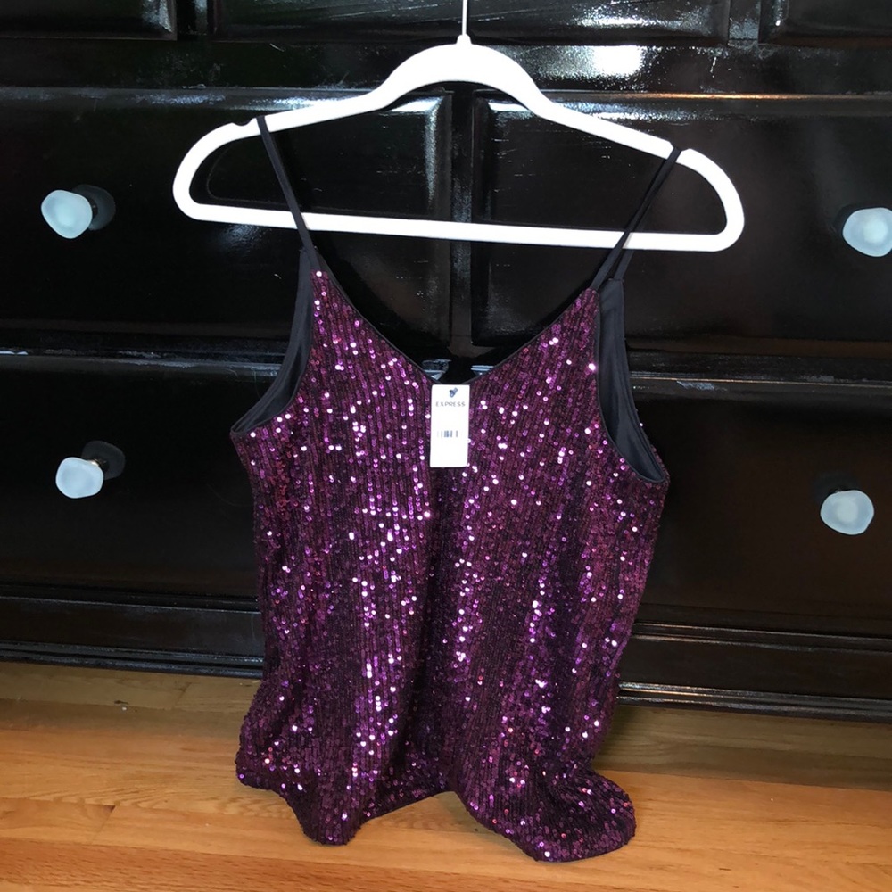 Express Purple sequin top